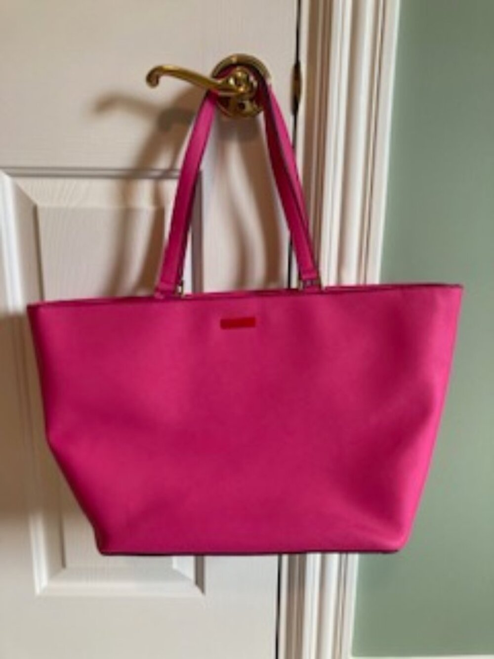 Kate Spade Large Bright Pink Leather Tote Bag